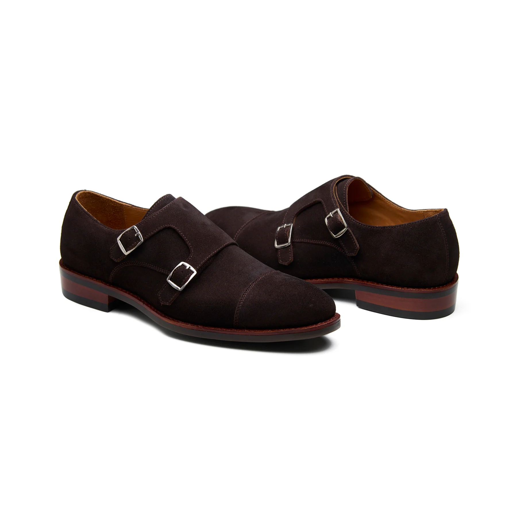 Arnold, Double Monk Strap - Brown Go Rain Suede | Summer Classics - Image 4