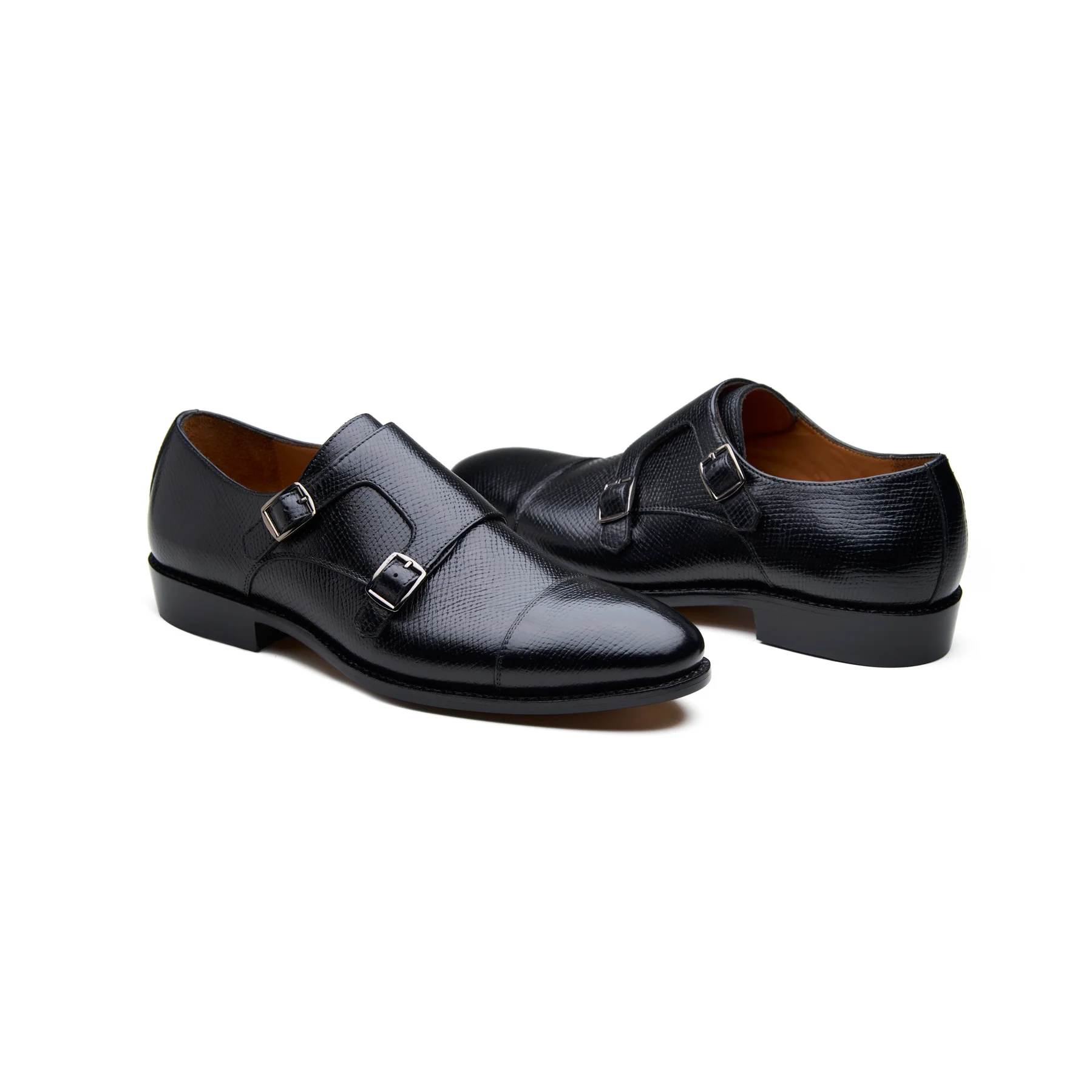 Arnold, Double Monk Strap - Black Hatch-grain | New Age - Image 4