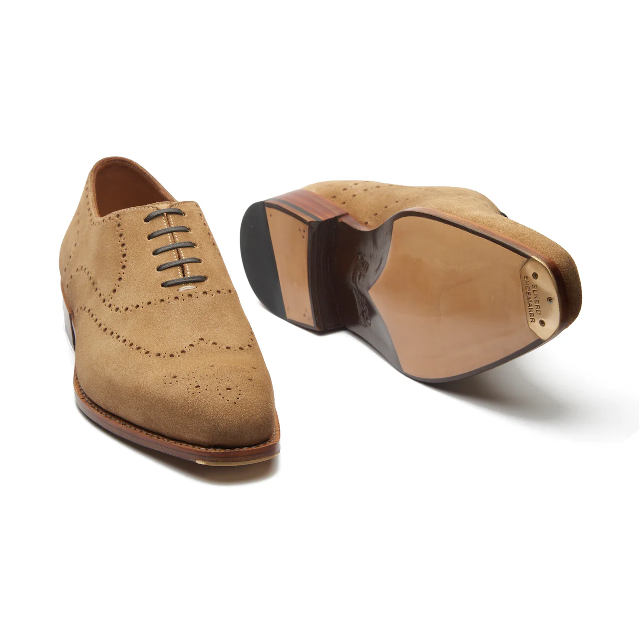 CONSTELLO, TRUE SEAMLESS | FAUX WINGTIP BROGUE, HAND WELTED - CASTORINO SUEDE CASHEW - Image 4