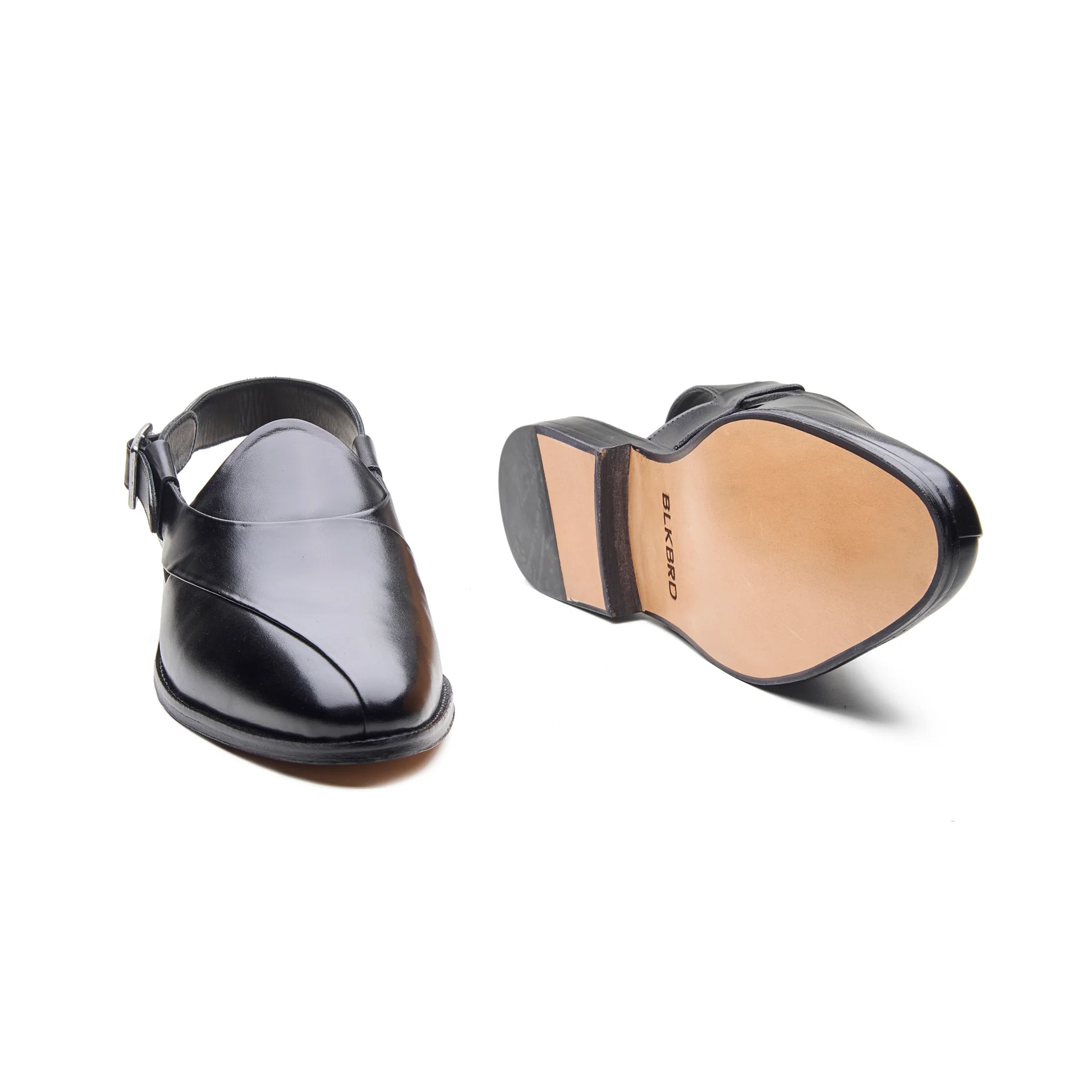 Peshawari, Closed-Toe Sandal - Black | Rajputana Collection - Image 4