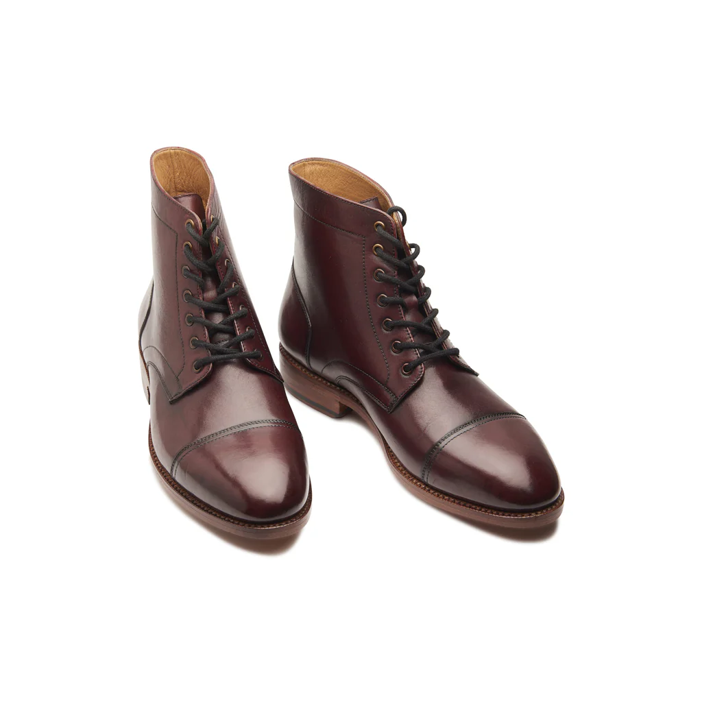 Henry, Goodyear Welted Cap toe Derby Boot - Bordeaux - Image 3