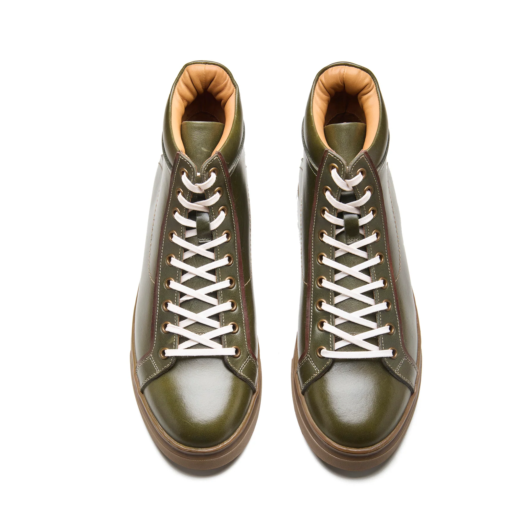 Kaiser, High Top Work Sneaker - Olive Pullup | Smart Casuals - Image 2