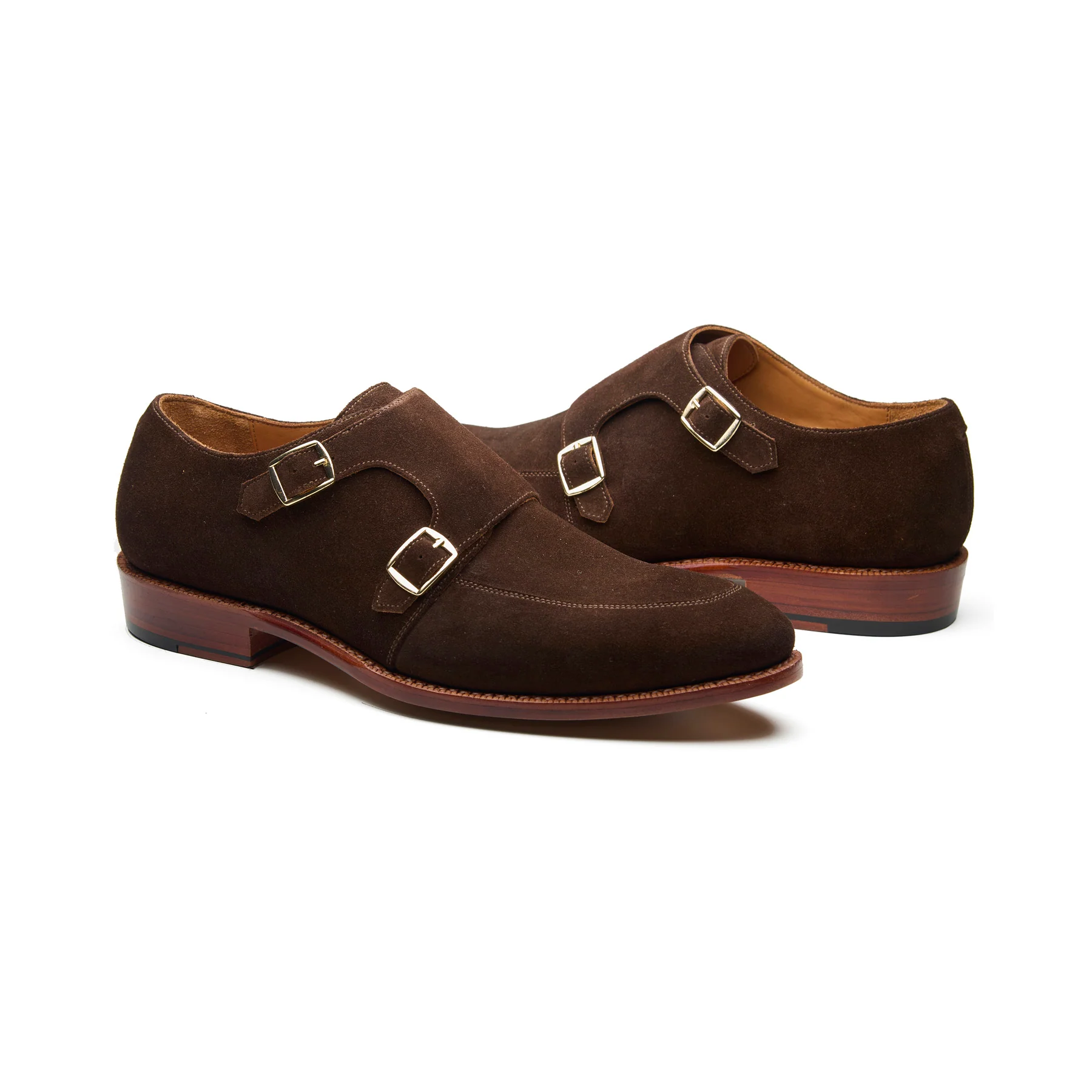 Luigi, Double Monk Strap - Brown Go Rain Suede | Summer Classics - Image 4