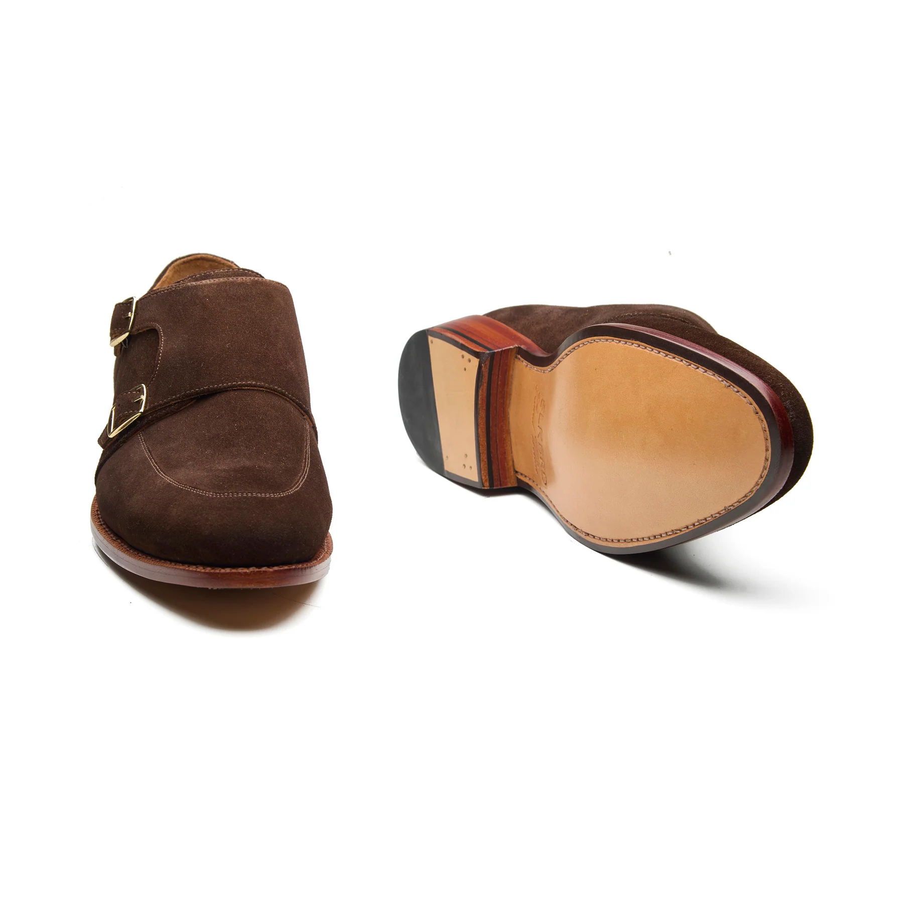 Luigi, Double Monk Strap - Brown Go Rain Suede | Summer Classics - Image 5