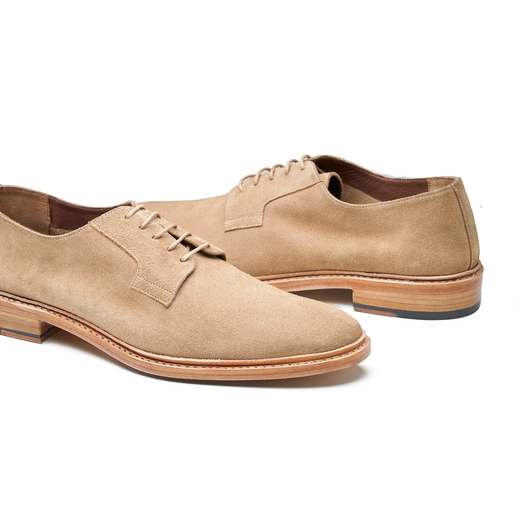 Luke, Blucher Derby- Beige Go Rain Suede | Summer Classics - Image 5