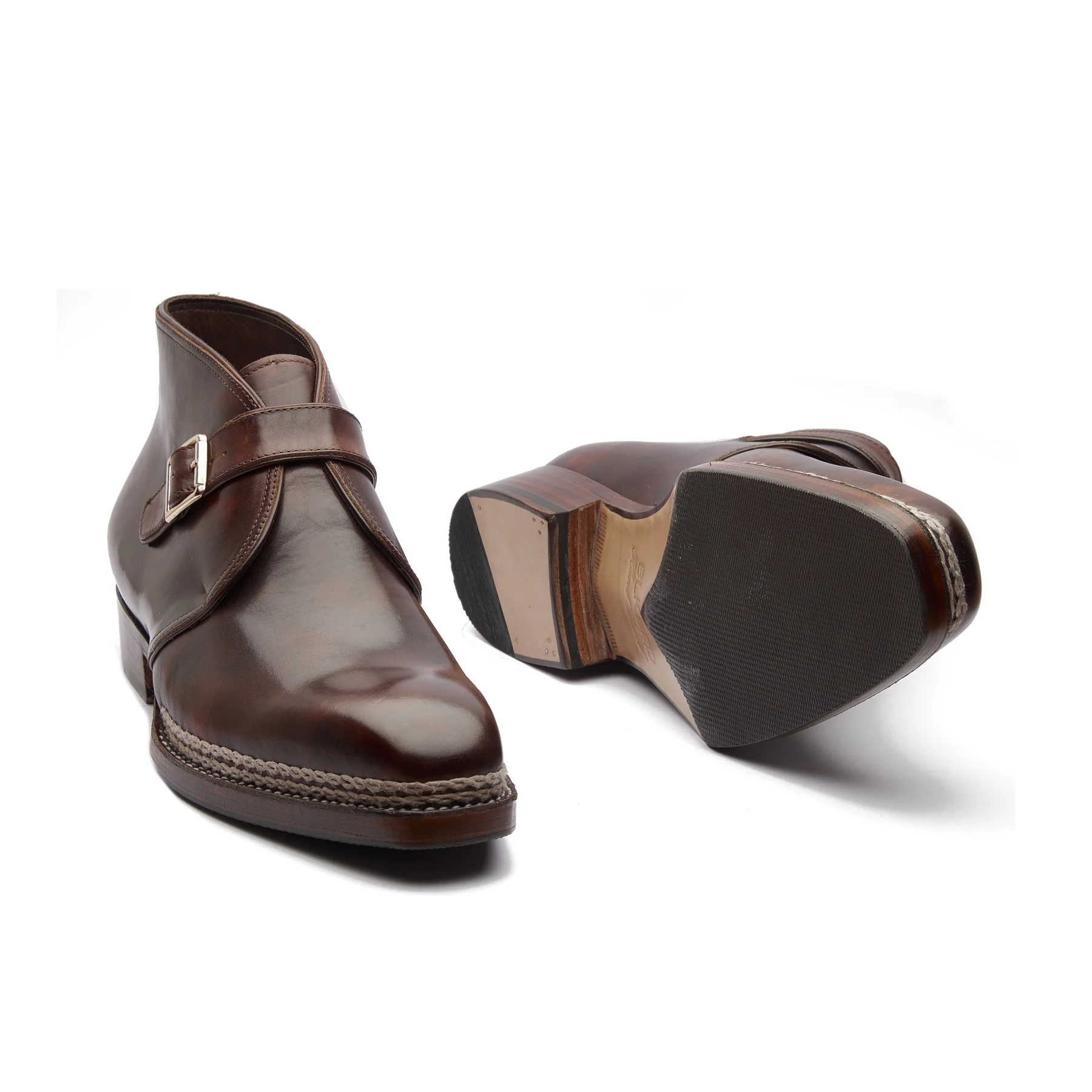 Veyron-X, Single Monk Chukka Boot - Chestnut Museum Calf | New Age - Image 4