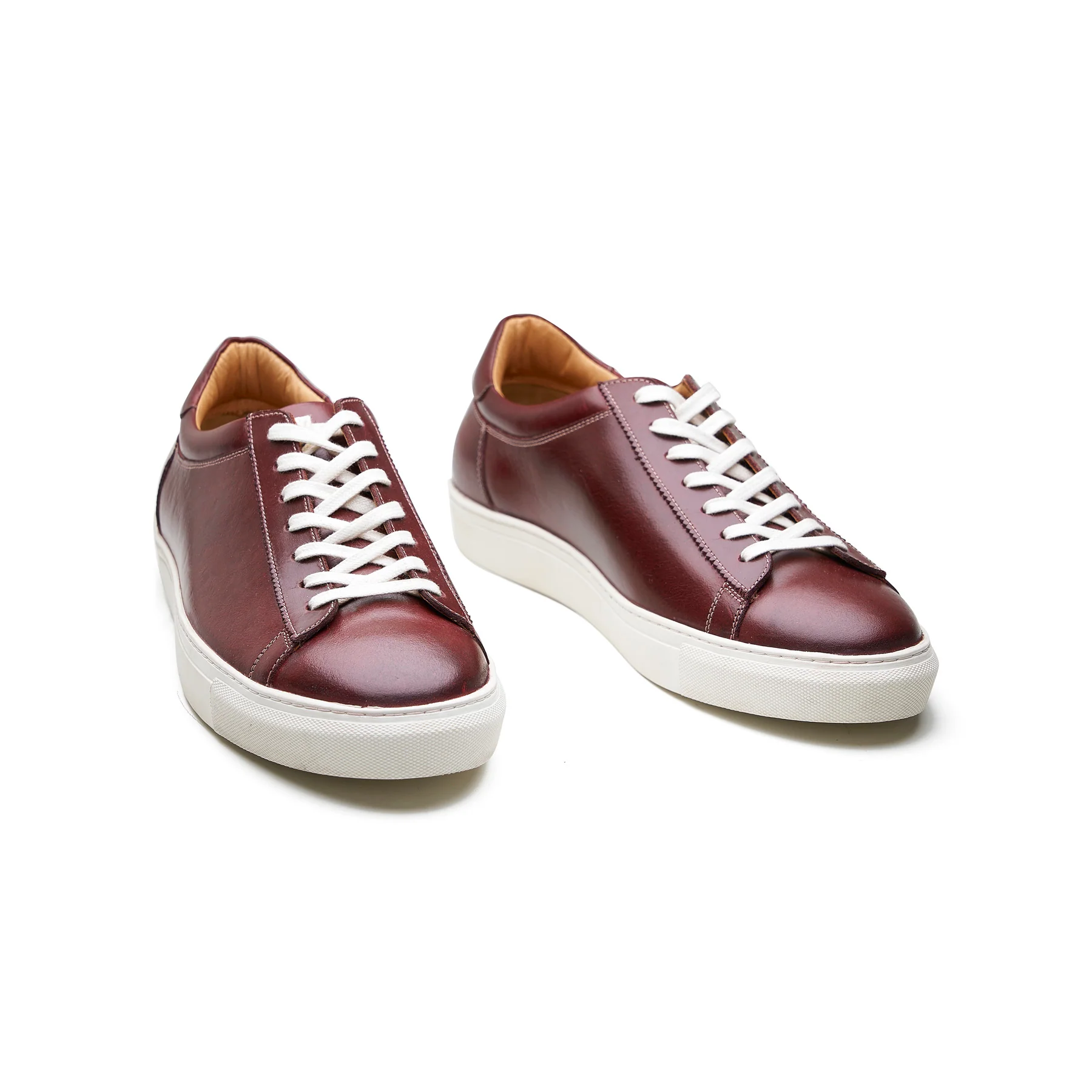 Perez, Lace-up Sneaker - Burgundy Pullup | Smart Casuals - Image 5