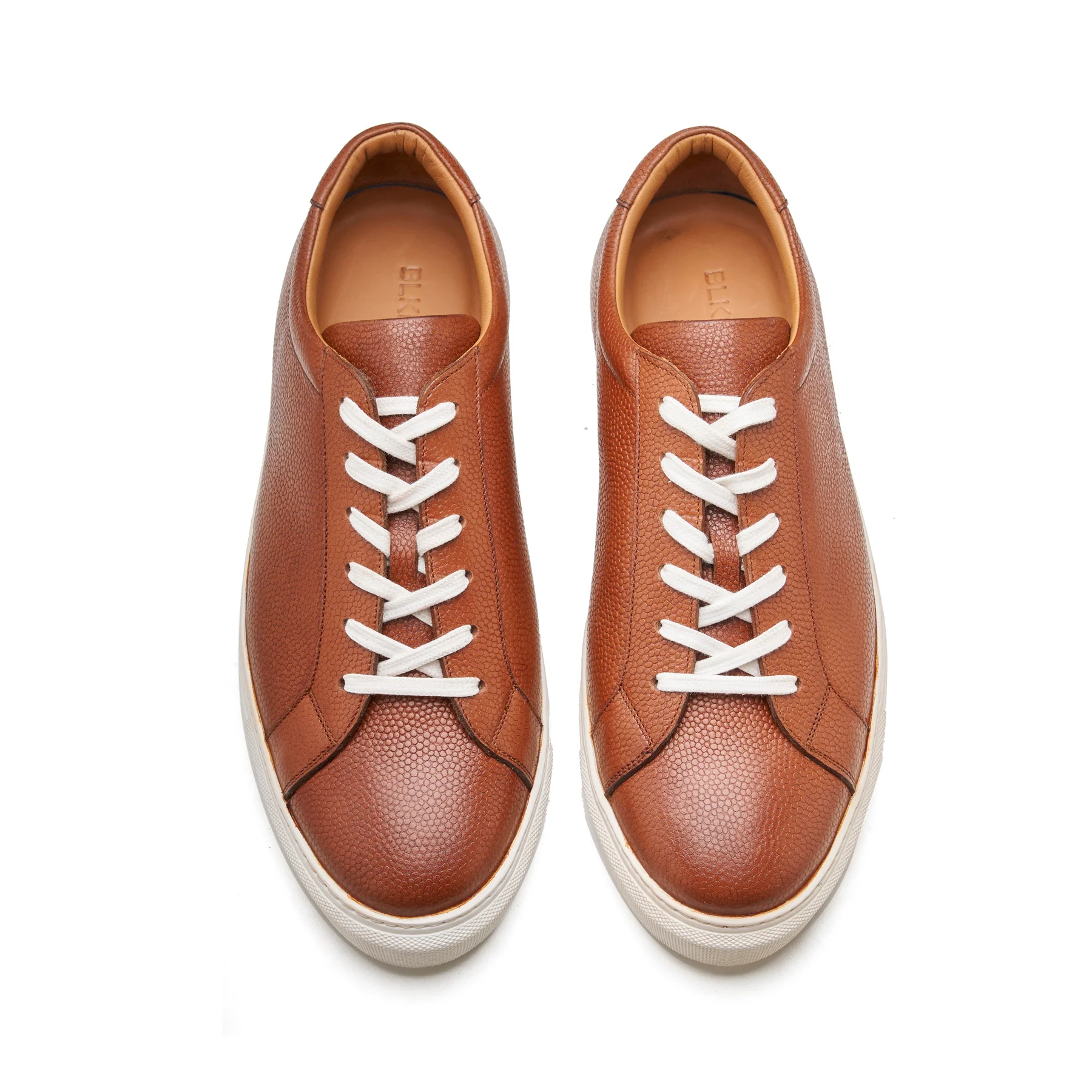 Prydz, Lace-up Sneaker - Cognac Pebble Grain | Smart Casuals - Image 2