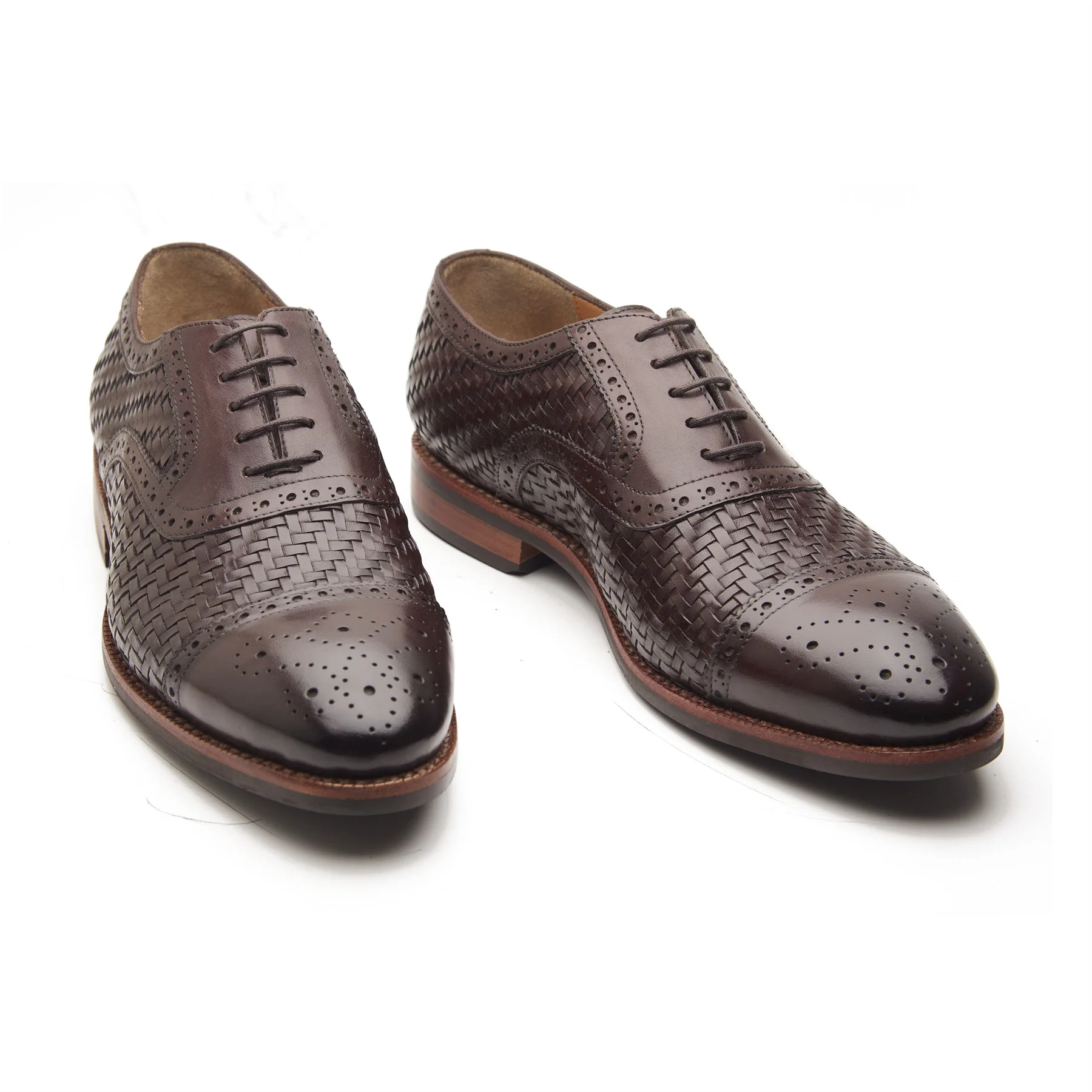 Schulz, Woven Leather Oxford - Brown | Hand Welted | Classics Collection - Image 3
