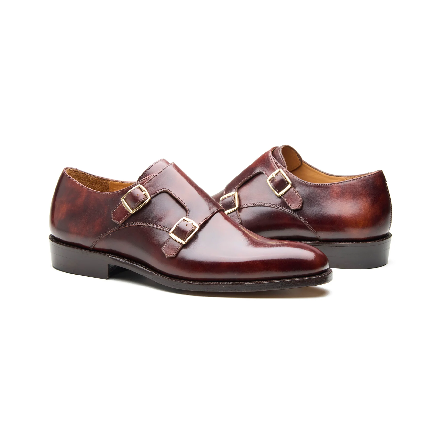 Velar-X, Double Monk Strap - Chestnut Museum Calf | New Age - Image 5